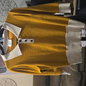 Ember mustard/beige sweater top - XL